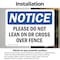 Signmission Please Do Not Lean On Or Cross Over Fence, 5 in W x Rectangle, Vinyl Decal OS-2PACK-NS-D-35-L-17391 - alternate 2